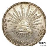 1908Mo AM Mexico Silver Peso CHOICE AU