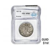 1917-S Walking Liberty Half Dollar ICG VF25