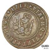 1718 Spain 4 Maravedis Philip V CHOICE AU