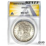 1890-S Morgan Silver Dollar ANACS MS62