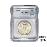 1941-D Walking Liberty Half Dollar ICG MS63