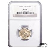 1938-D Buffalo Nickel NGC MS66