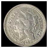 1865 Nickel Three Cent LIGHTLY CIRCULATED