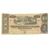 1864 $10 Confederate States America Richmond