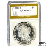 1880-S Morgan Silver Dollar PGA MS67 PL