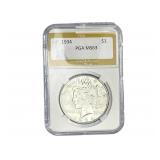 1934 Silver Peace Dollar PGA MS63