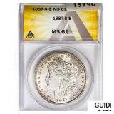 1887-S Morgan Silver Dollar ANACS MS61