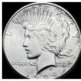 1924-S Silver Peace Dollar CLOSELY UNCIRCULATED