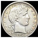 1902-S Silver Barber Quarter CLOSELY UNCIRCULATED