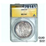 1880-S Morgan Silver Dollar ANACS MS64