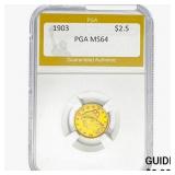 1903 $2.50 Gold Quarter Eagle PGA MS64