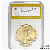 1911-D $20 Gold Double Eagle PGA MS67