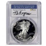 1989-S Silver Eagle PCGS PR70 DCAM Thomas D Rogers