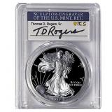 1999-P Silver Eagle PCGS PR70 DCAM Thomas D Rogers