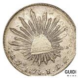 1874Zs YH Mexico Silver 8 Reales CHOICE AU