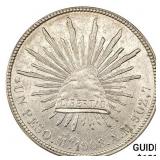 1908Mo AM Mexico Silver Peso CHOICE AU