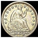 1854 Arrows Seated Liberty Half Dime CLOSELY UNCI