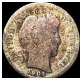 1904-S Silver Barber Dime NICELY CIRCULATED