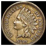 1859 Copper-Nickel Indian Head Cent NEARLY  UNCIR