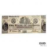 1862 $50 State of Georgia Note-Milledgeville