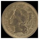 1870 Nickel Three-Cent Piece LIGHTLY CIRCULATED
