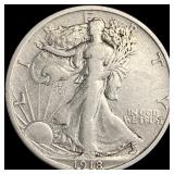 1918-S Silver Half Dollar LIGHTLY CIRCULATED