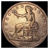 1877 Silver Trade Dollar ABOUT UNCIRCULATED