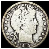 1915 Silver Barber Half Dollar NICELY  CIRCULATED