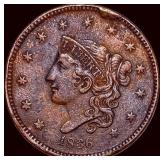 1836 Coronet Head Large Cent CLOSELY  UNCIRCULATE