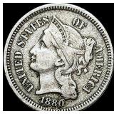 1880 Nickel Three-Cent Piece HIGH GRADE