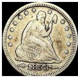 1853 Arrows/Rays Seated Liberty Quarter  LIGHTLY