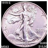 1919-S Walking Liberty Half Dollar CHOICE BU