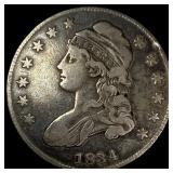 1834 Capped Bust Half Dollar LIGHTLY CIRCULATED