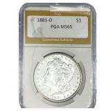 1881-O Morgan Silver Dollar PGA MS65