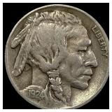 1924-S Nickel Buffalo Five Cents NEARLY  UNCIRCUL