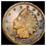1863 Copper-Nickel Indian Head Cent CLOSELY UNCIRC