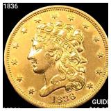1836 $5 Gold Half Eagle UNCIRCULATED