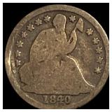1840-O Seated Liberty Half Dime NICELY CIRCULATED