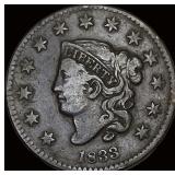 1833 Coronet Head Large Cent LIGHTLY CIRCULATED
