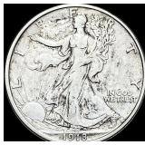1918-D Walking Liberty Half Dollar NEARLY UNCIRCU