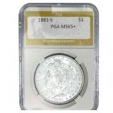 1881-S Morgan Silver Dollar PGA MS65+