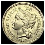 1870 Nickel Three-Cent Piece CHOICE BU