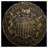 1870 Copper Two-Cent Piece LIGHTLY CIRCULATED