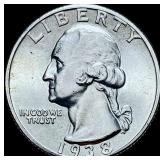 1938-S Silver Washington Quarter CHOICE BU