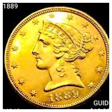 1889 $5 Gold Half Eagle CHOICE BU