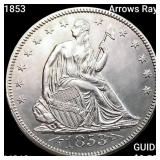 1853 Arrows Rays Seated Liberty Half Dollar CH BU