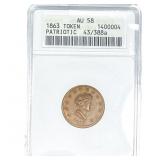 1863 Patriotic Token ANACS AU58