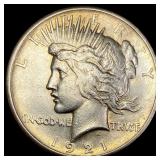 1921 Silver Peace Dollar CLOSELY UNCIRCULATED