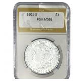 1901-S Morgan Silver Dollar PGA MS63