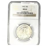 1943 Walking Liberty Half Dollar NGC MS62